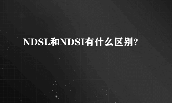 NDSL和NDSI有什么区别?