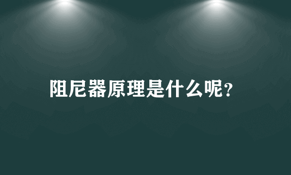 阻尼器原理是什么呢？