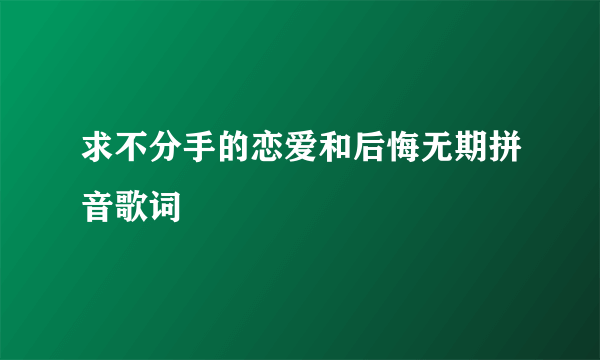 求不分手的恋爱和后悔无期拼音歌词