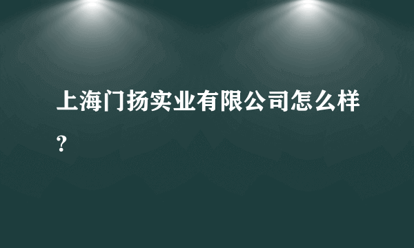 上海门扬实业有限公司怎么样？