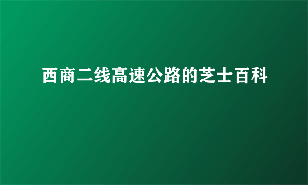 西商二线高速公路的芝士百科