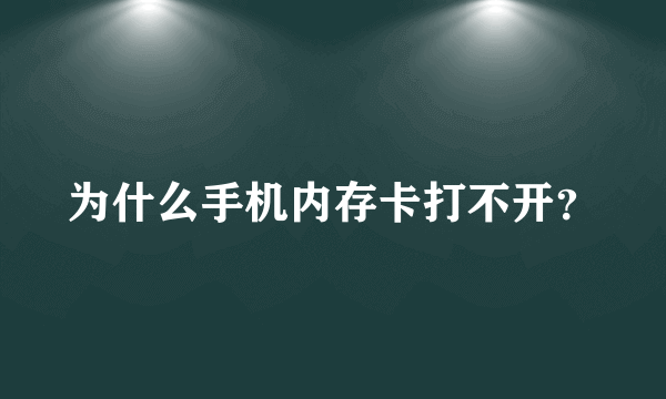 为什么手机内存卡打不开？