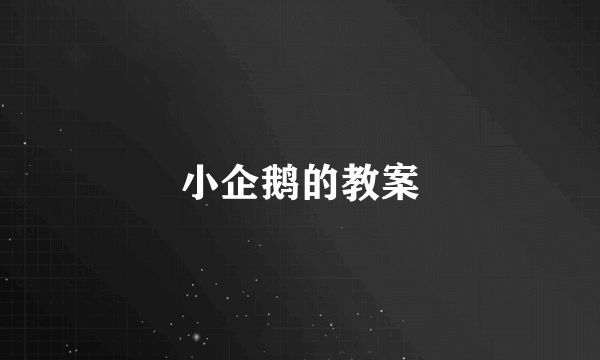 小企鹅的教案