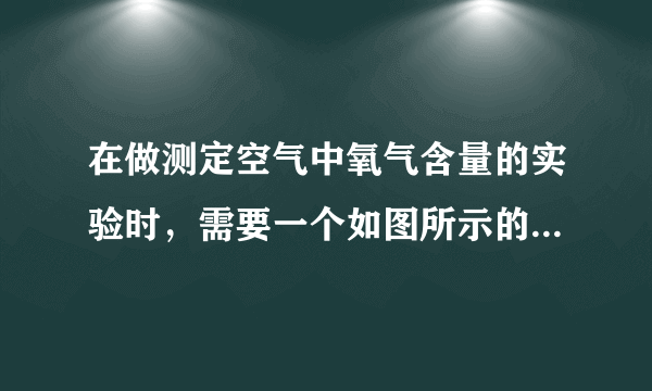 在做测定空气中氧气含量的实验时，需要一个如图所示的集气瓶。下列将集气瓶剩余的容积划为$5$等份的做法中，正确的是（  ）A.用尺量出集气瓶中剩余容积的高度，平均分成等距的$5$等份