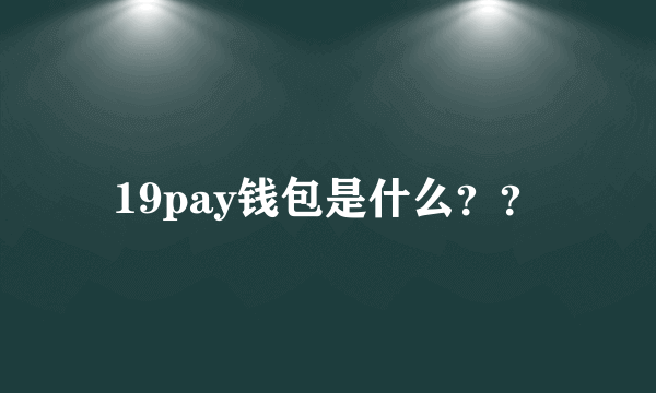 19pay钱包是什么？？