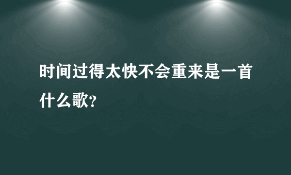 时间过得太快不会重来是一首什么歌？