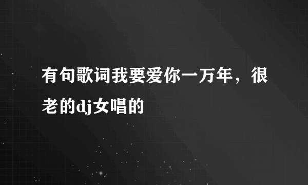 有句歌词我要爱你一万年，很老的dj女唱的