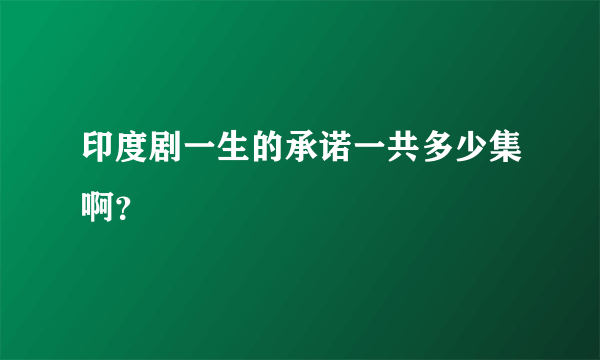 印度剧一生的承诺一共多少集啊？