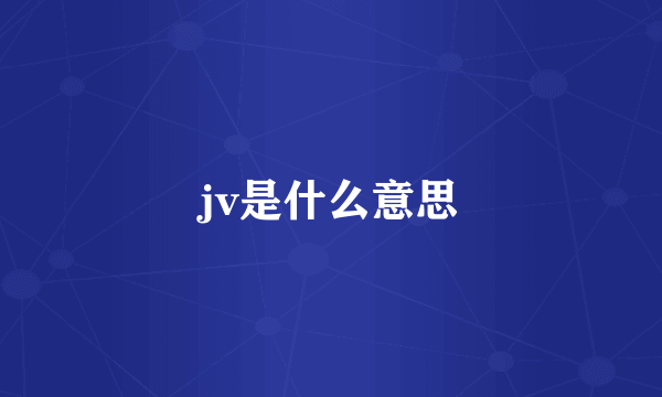 jv是什么意思