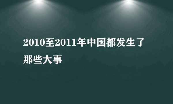 2010至2011年中国都发生了那些大事