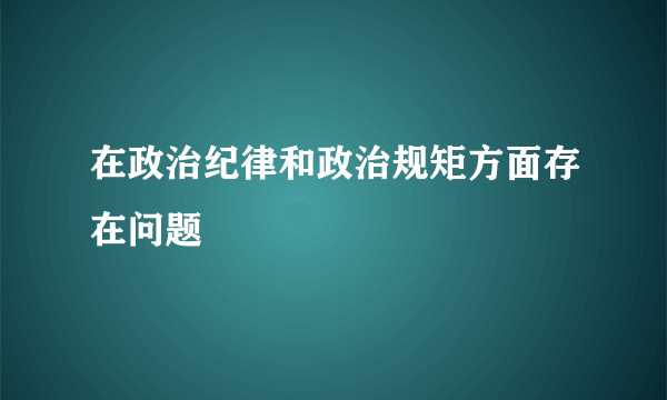 在政治纪律和政治规矩方面存在问题