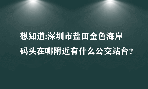 想知道:深圳市盐田金色海岸码头在哪附近有什么公交站台？