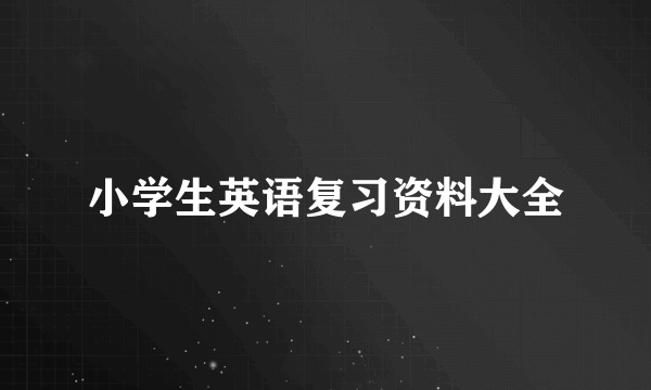 小学生英语复习资料大全