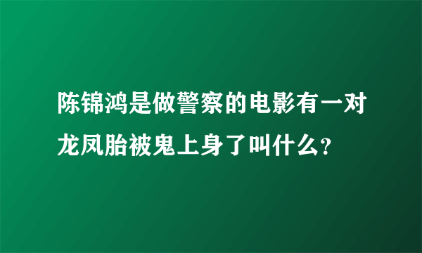 陈锦鸿是做警察的电影有一对龙凤胎被鬼上身了叫什么？