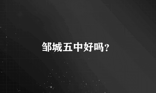 邹城五中好吗？