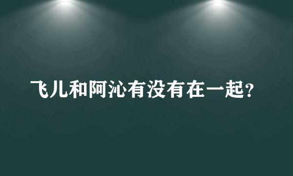 飞儿和阿沁有没有在一起？