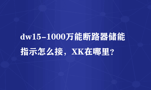 dw15-1000万能断路器储能指示怎么接，XK在哪里？