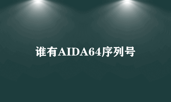 谁有AIDA64序列号