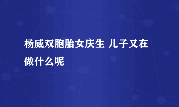 杨威双胞胎女庆生 儿子又在做什么呢