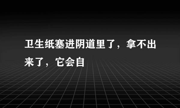 卫生纸塞进阴道里了，拿不出来了，它会自