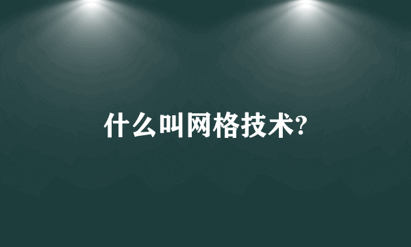 什么叫网格技术?