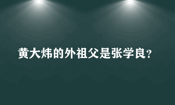 黄大炜的外祖父是张学良？