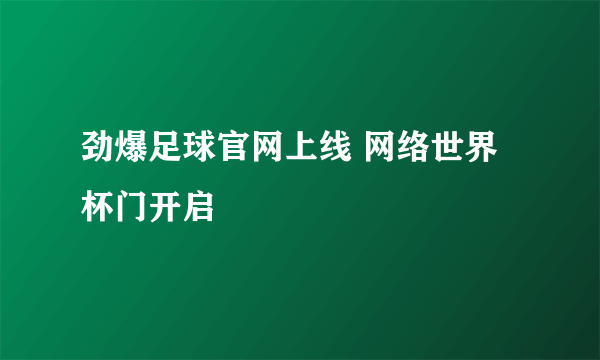 劲爆足球官网上线 网络世界杯门开启