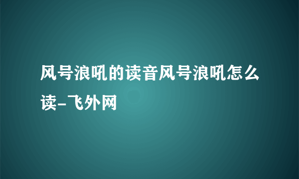 风号浪吼的读音风号浪吼怎么读-飞外网