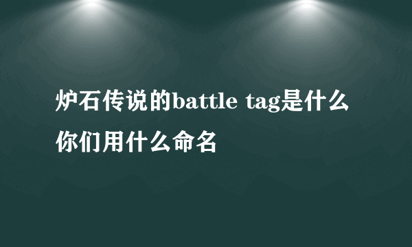 炉石传说的battle tag是什么你们用什么命名