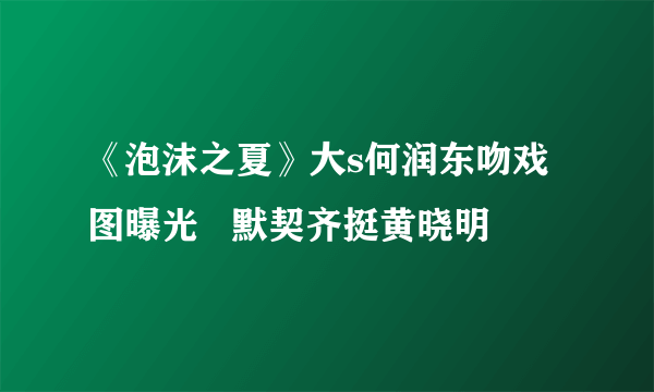 《泡沫之夏》大s何润东吻戏图曝光   默契齐挺黄晓明