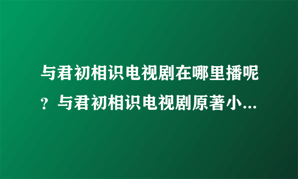 与君初相识电视剧在哪里播呢？与君初相识电视剧原著小说是什么？