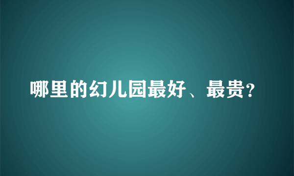 哪里的幻儿园最好、最贵？