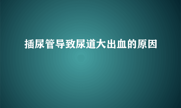 插尿管导致尿道大出血的原因