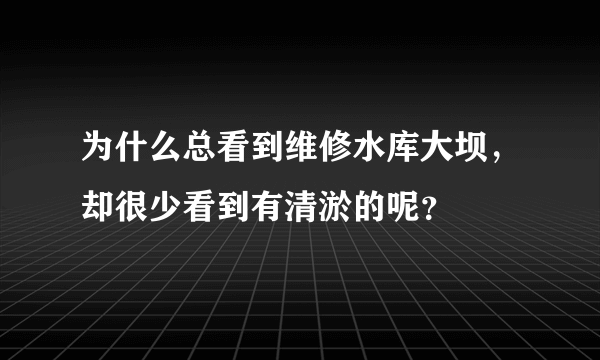 为什么总看到维修水库大坝，却很少看到有清淤的呢？