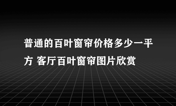 普通的百叶窗帘价格多少一平方 客厅百叶窗帘图片欣赏