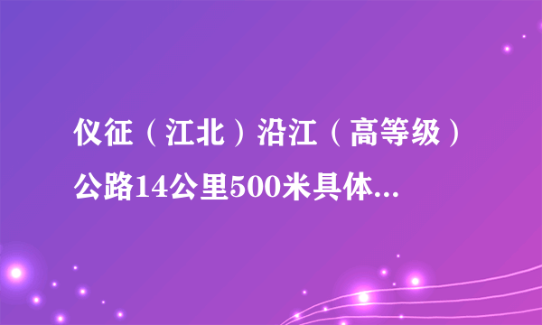 仪征（江北）沿江（高等级）公路14公里500米具体位置在哪里，限速多少