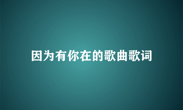 因为有你在的歌曲歌词