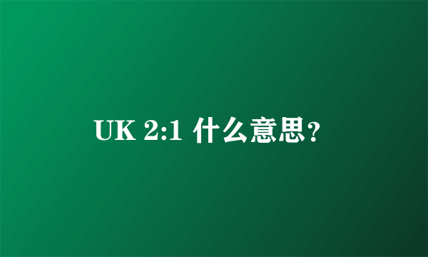 UK 2:1 什么意思？