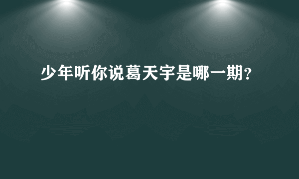 少年听你说葛天宇是哪一期？