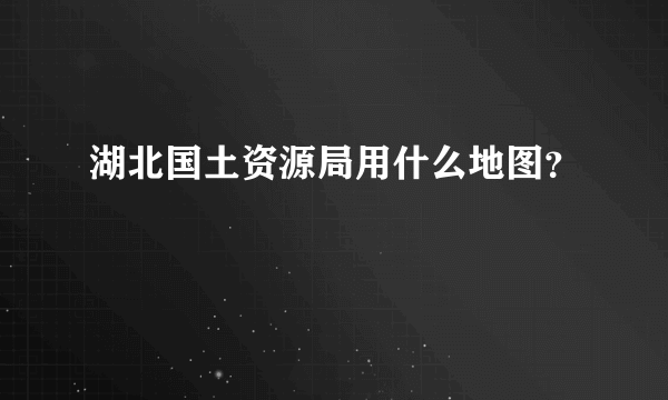 湖北国土资源局用什么地图？