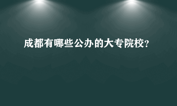 成都有哪些公办的大专院校？