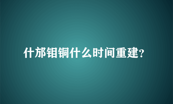 什邡钼铜什么时间重建？