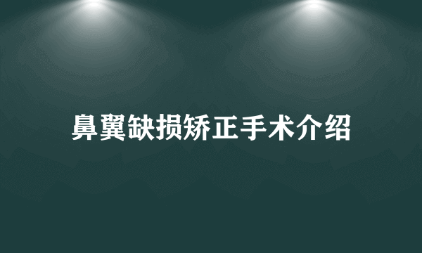 鼻翼缺损矫正手术介绍