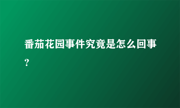 番茄花园事件究竟是怎么回事？