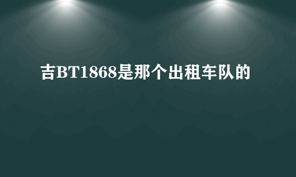 吉BT1868是那个出租车队的