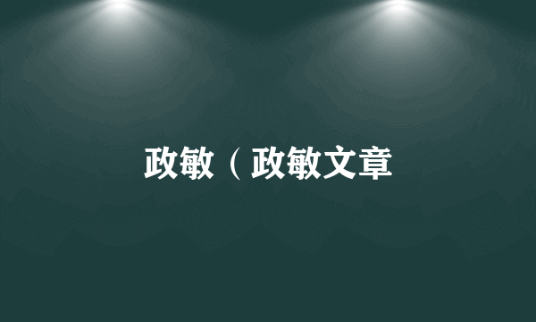 政敏（政敏文章