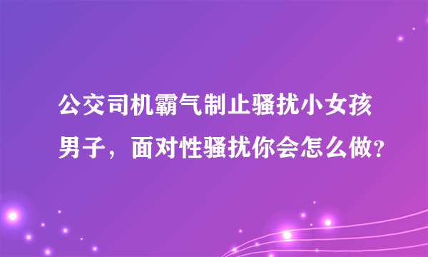 公交司机霸气制止骚扰小女孩男子，面对性骚扰你会怎么做？