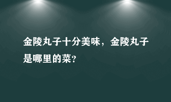 金陵丸子十分美味，金陵丸子是哪里的菜？