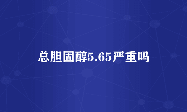 总胆固醇5.65严重吗