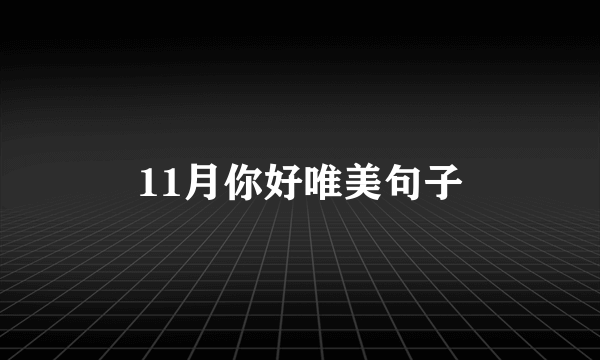 11月你好唯美句子